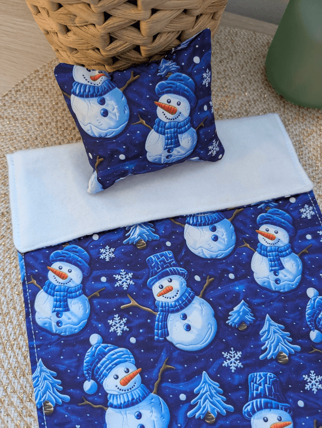 Parure de lit pour lutin farceur "bonhommes de neige bleu"