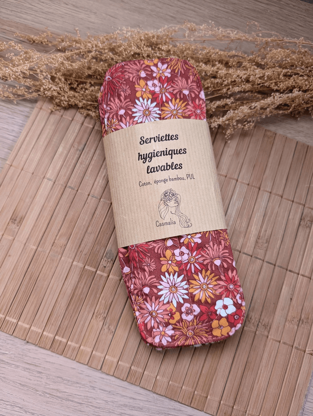 Serviette hygiénique lavable  (à l'unité ou en lot de 5)