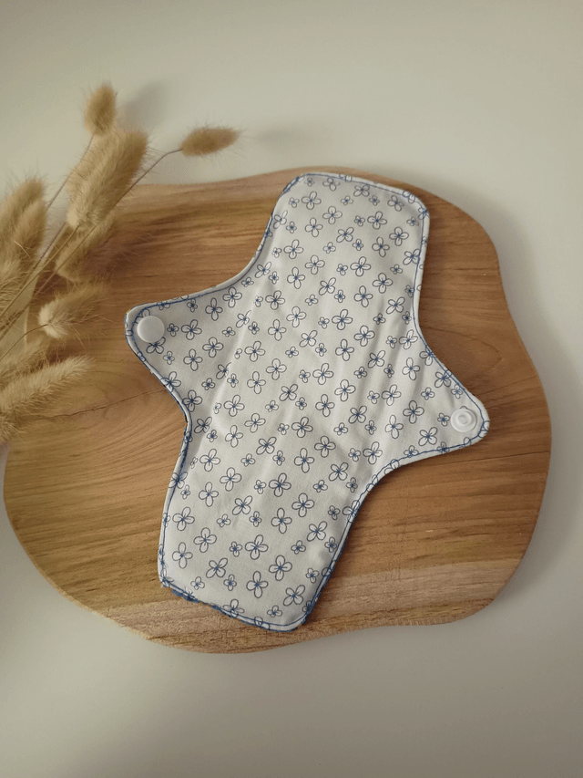 Serviette hygiénique lavable bleue (à l'unité ou en lot de 5)