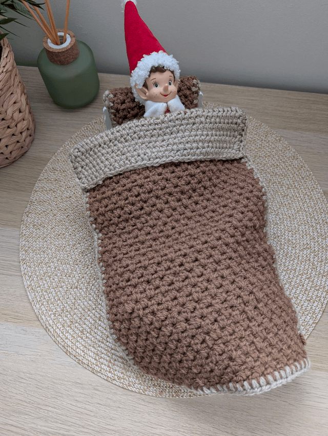 Parure de lit pour lutin farceur en laine marron/ beige