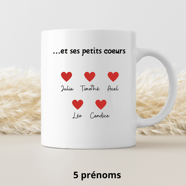 Mug Mamie coeur rouge PERSONNALISABLE