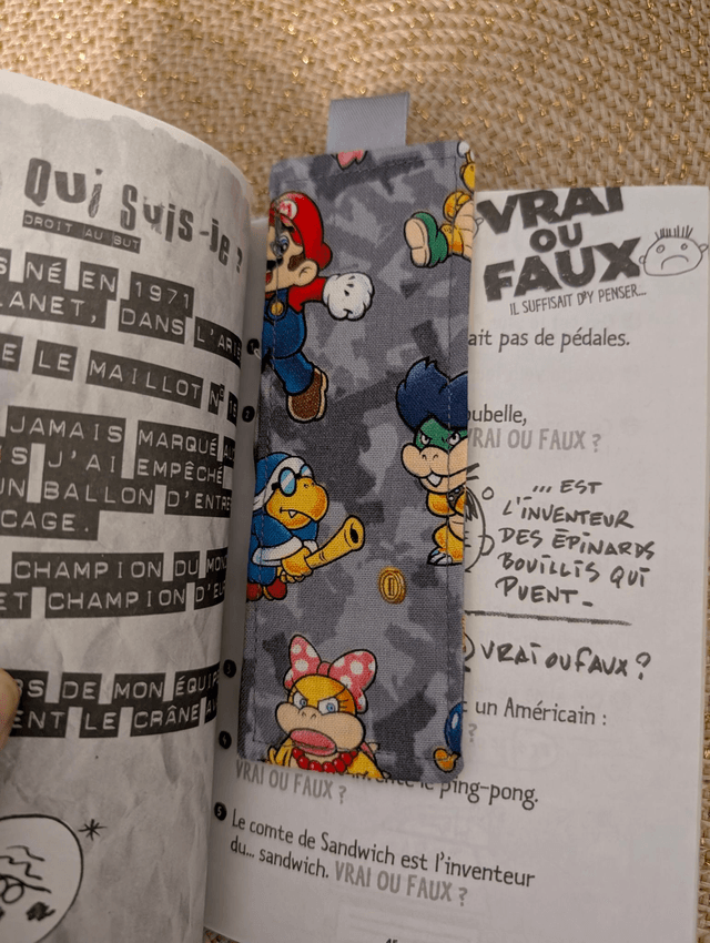 Marque page en tissu modèle Mario
