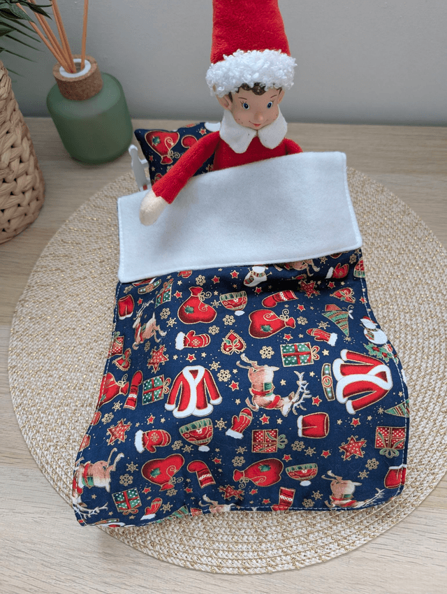 Parure de lit pour lutin farceur "bleu marine habits de Noël"