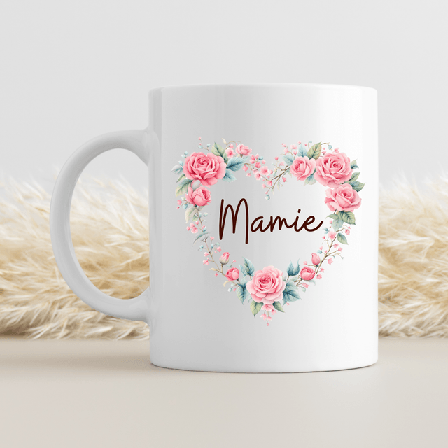 Mug mamie coeur PERSONNALISABLE