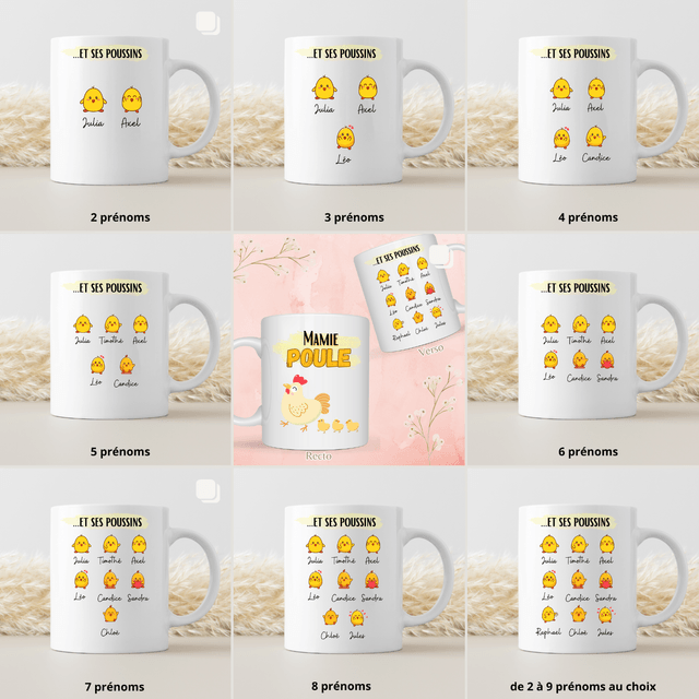 Mug Mamie poule et ses poussins