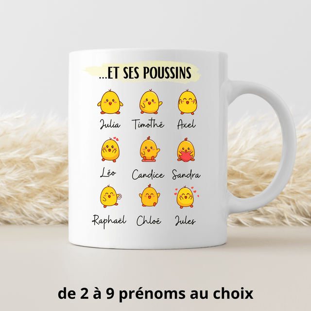 Mug Mamie poule et ses poussins