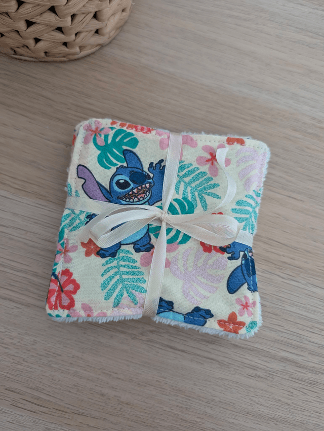 Lot de 5 coton lavables "Stitch" 