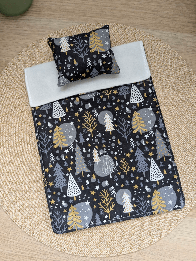 Parure de lit pour lutin farceur "noir, sapins"