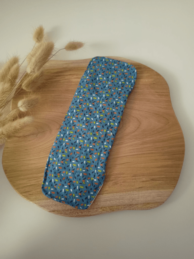 Serviette hygiénique lavable bleue (à l'unité ou en lot de 5)