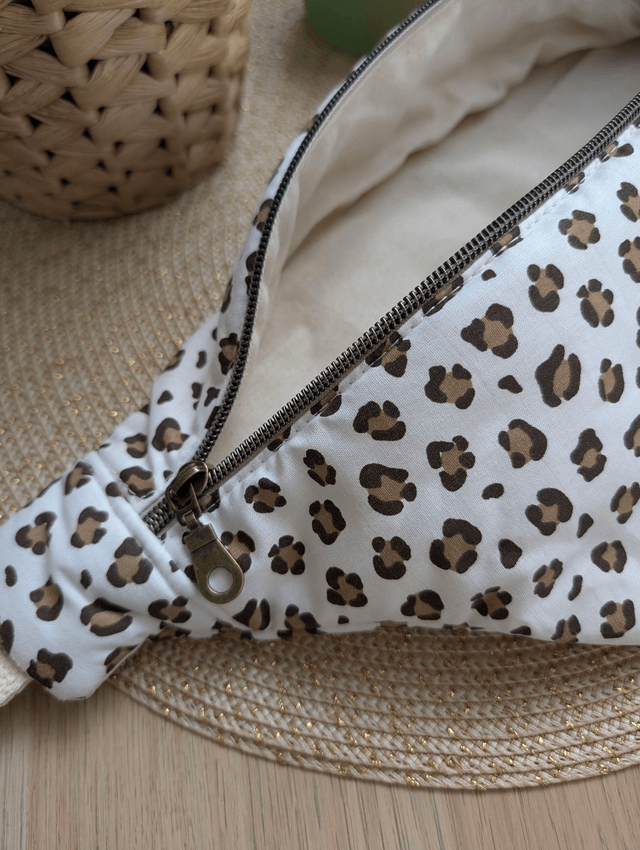 Sac banane femme en tissu léopard