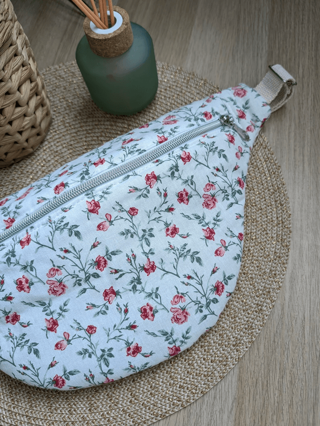 Sac banane femme en tissu fleuri 