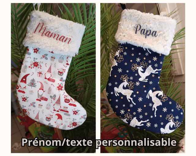 Chaussette de Noël manteau de Noël personnalisable 