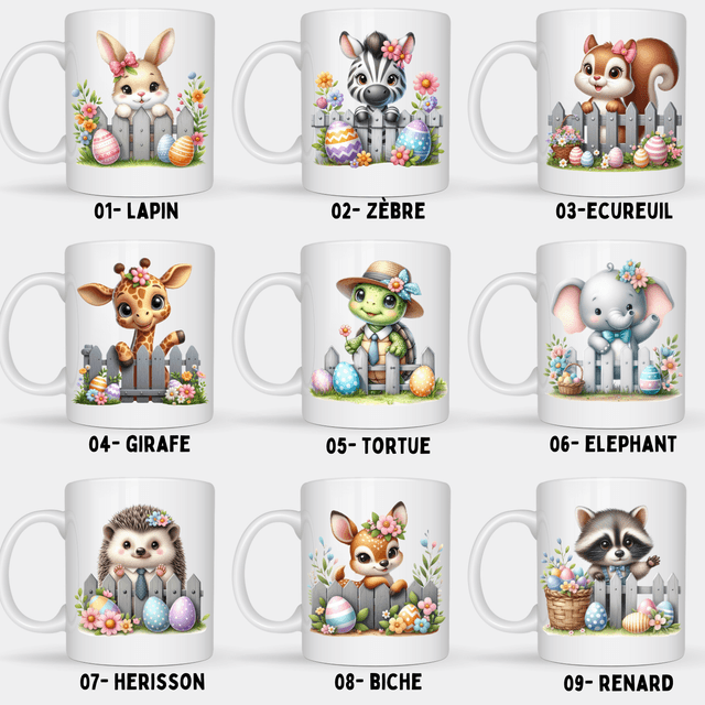 Mug de Pâques collection animaux