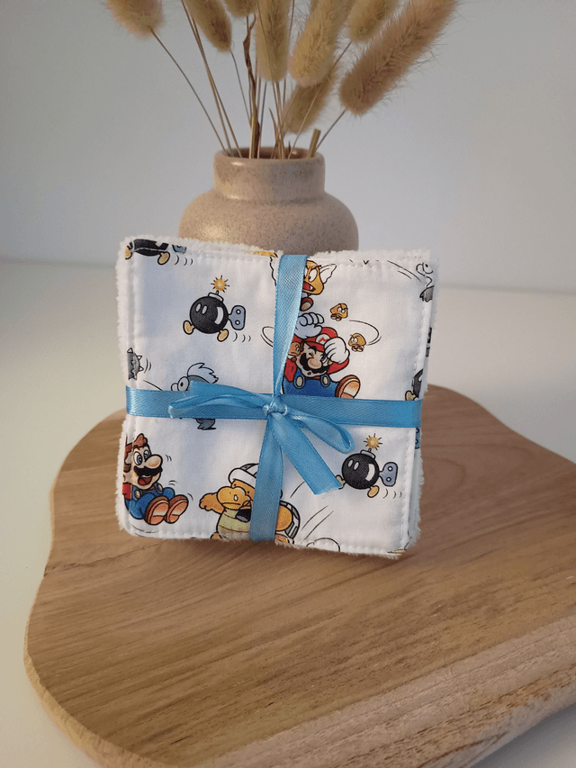 Lot de 5 coton lavables "Mario"