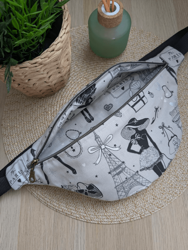 Sac banane femme en tissu fleuri 