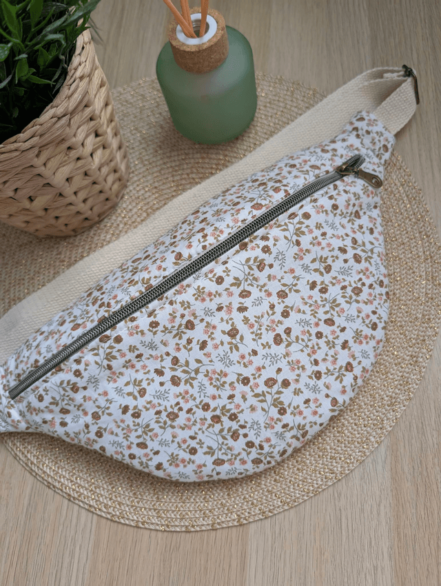 Sac banane femme en tissu fleuri 