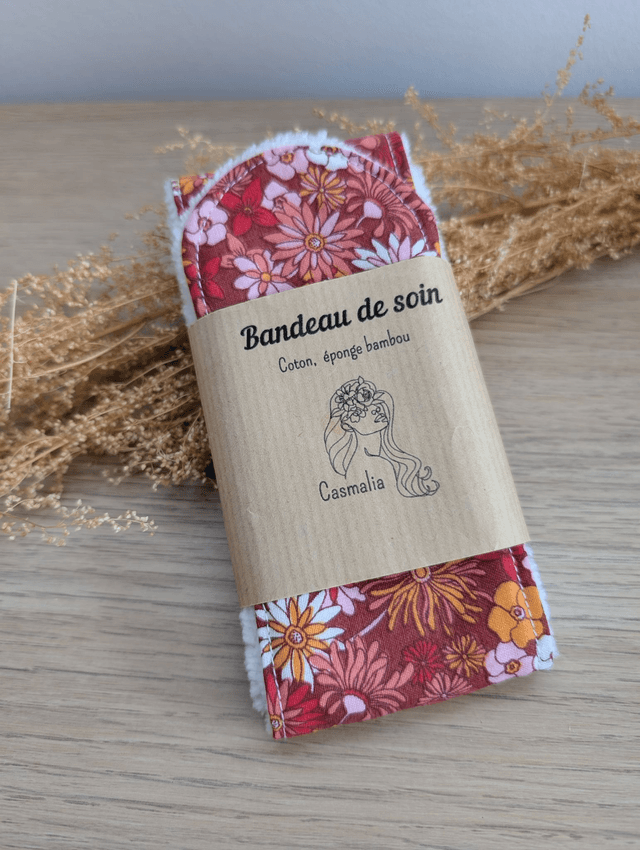 Bandeau de soin "orange fleuri"