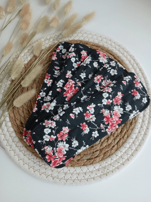 Serviette hygiénique lavable noire (à l'unité ou en lot de 5)