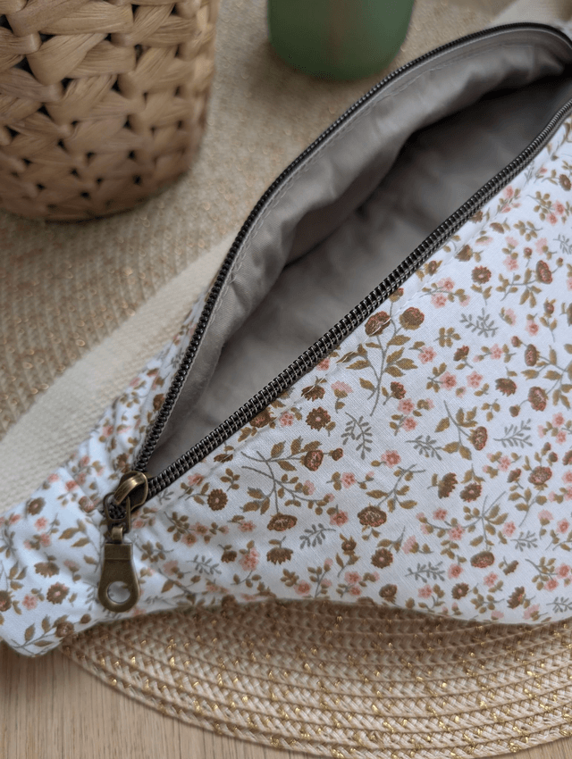 Sac banane femme en tissu fleuri 