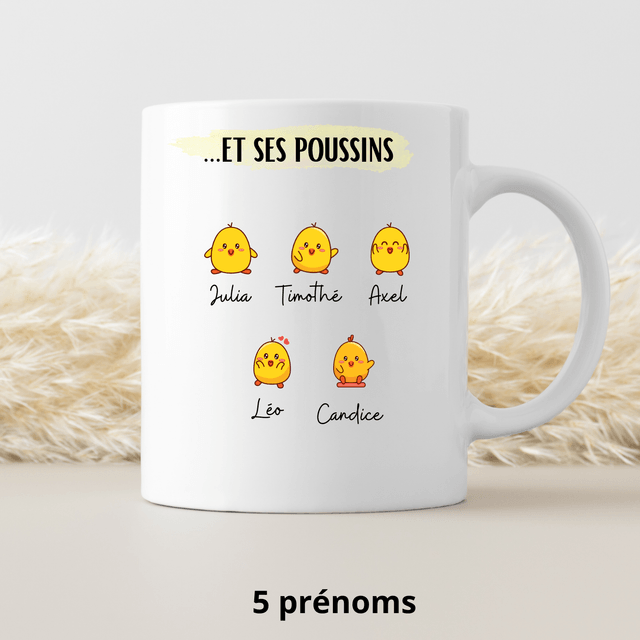 Mug Mamie poule et ses poussins