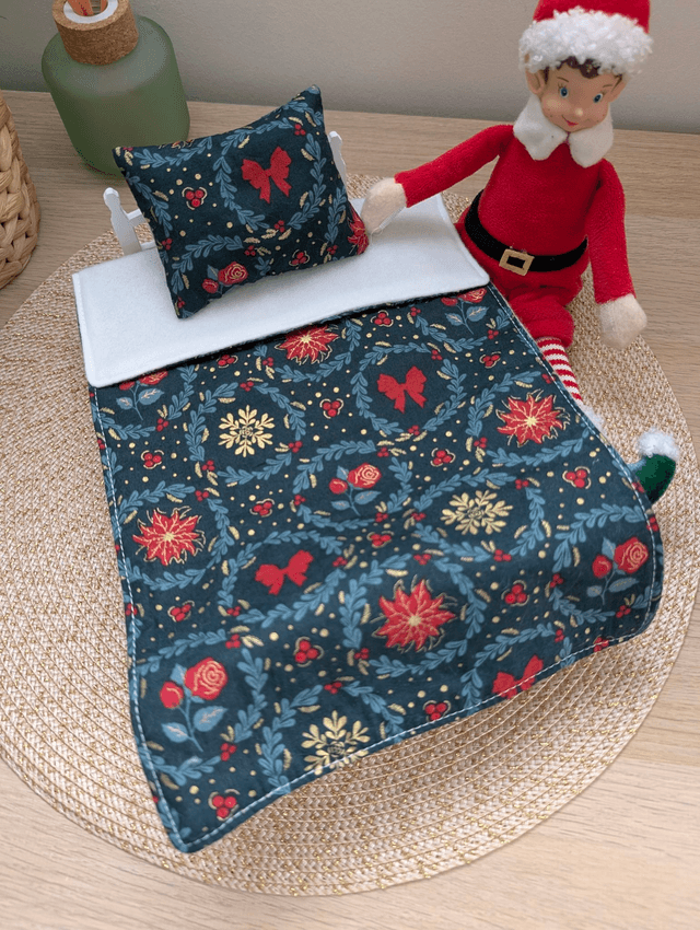Parure de lit pour lutin farceur "vert foncé, doré et rouge"