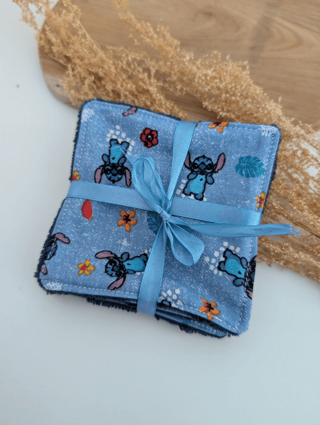 Lot de 5 coton lavables "Stitch" 
