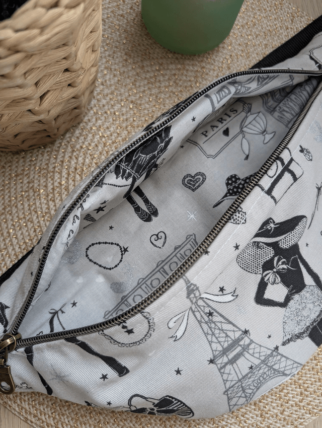 Sac banane femme en tissu fleuri 