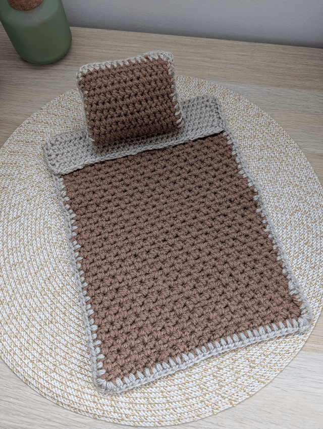 Parure de lit pour lutin farceur en laine marron/ beige