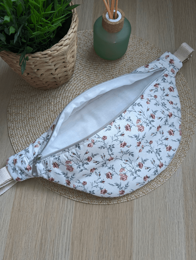 Sac banane femme en tissu fleuri