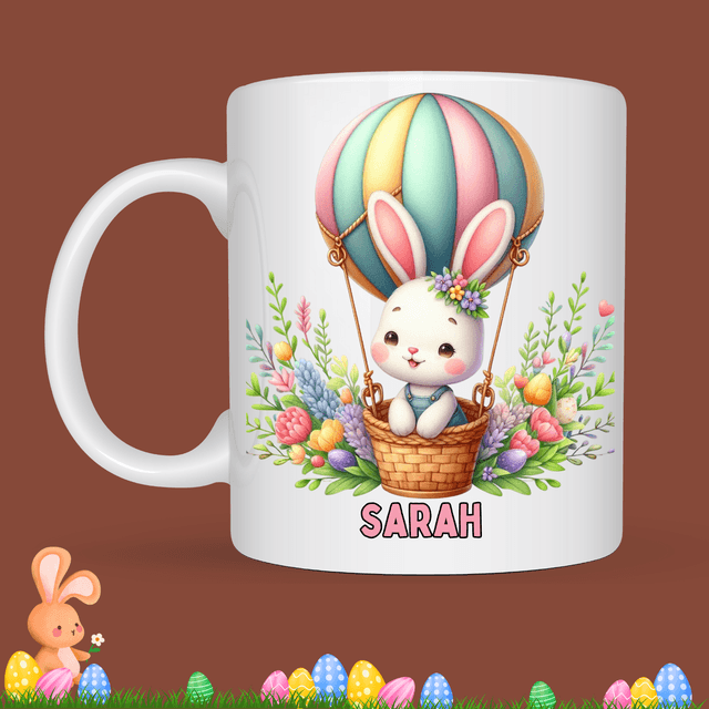 Mug de Pâques &quot;Montgolfiere&quot;, prénom au choix 
